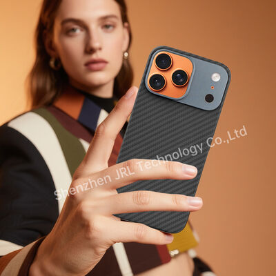 قاب موبایل فیبر کربن آرامید فوق العاده نازک با قاب فلزی سفارشی برای آیفون 17 پرو